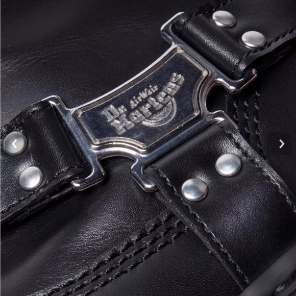 NIB Dr Martens ANISTONE HIGH Leather Biker Boots Wanama Black 10 - Picture 6 of 13